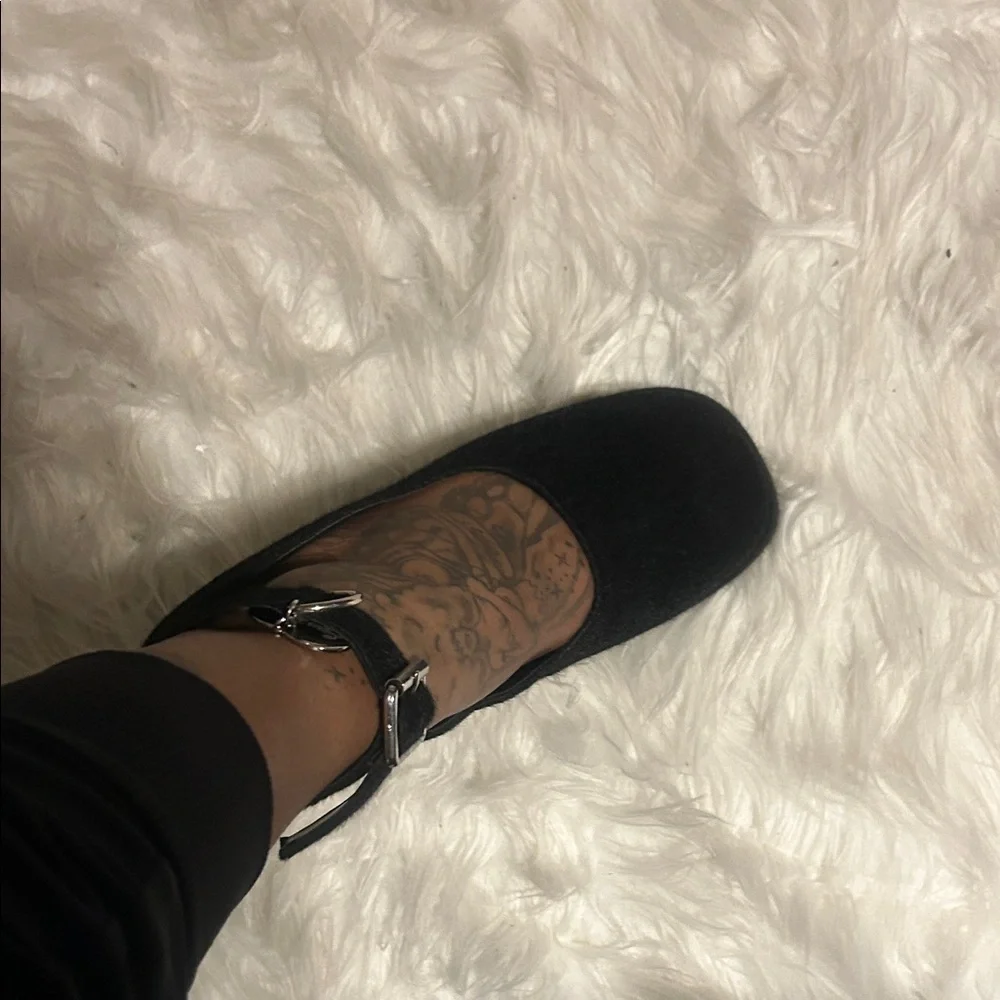 Y2K Sugar Thrillz Black Plush Platform Heels